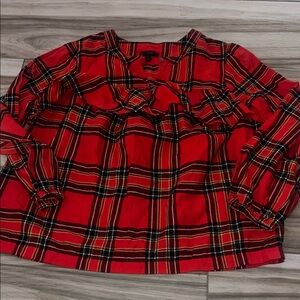 J. Crew Red Plaid women's flannel Blouse